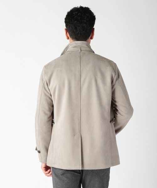 MEN'S BIGI(メンズビギ)の「フェイクスエード立ち襟ダンボールニットブルゾン(ブルゾン・メンズ・ライトグレー/ネイビー/ブラック・01/02/03/04)」の12枚目の写真