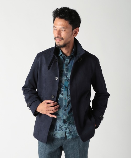 MEN'S BIGI(メンズビギ)の「フェイクスエード立ち襟ダンボールニットブルゾン(ブルゾン・メンズ・ライトグレー/ネイビー/ブラック・01/02/03/04)」の13枚目の写真