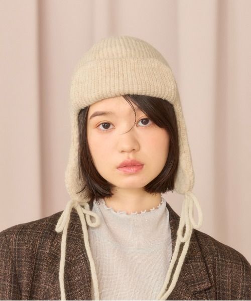 kaorinomori（カオリノモリ）の「kaorinomori メルニット / カオリノモリ（ハット・レディース・ベージュ/ダークグレー/ホワイト・FREE）」の15枚目の写真