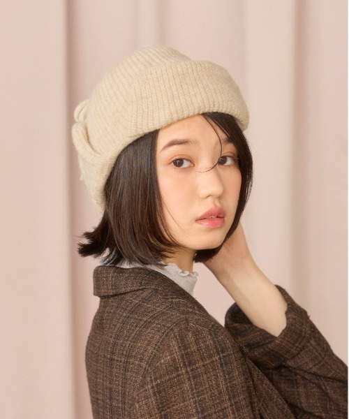 kaorinomori（カオリノモリ）の「kaorinomori メルニット / カオリノモリ（ハット・レディース・ベージュ/ダークグレー/ホワイト・FREE）」の14枚目の写真