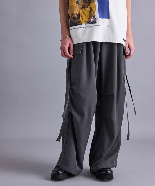 JUNRED(ジュンレッド)の「パラシュートワイドパンツ(カーゴパンツ・メンズ・ブラック/チャコールグレー・L/S/M)」の22枚目の写真