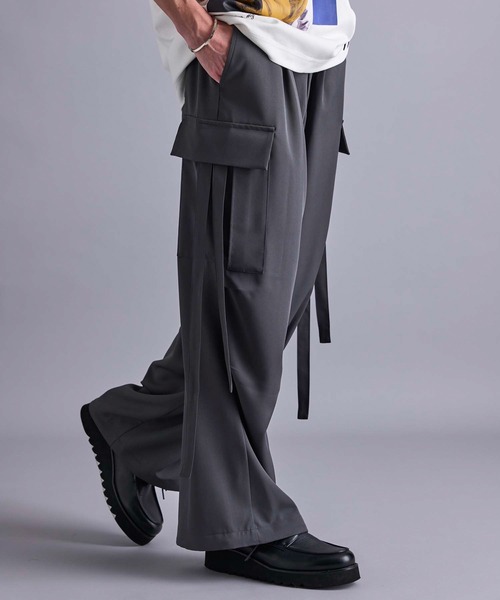 JUNRED(ジュンレッド)の「パラシュートワイドパンツ(カーゴパンツ・メンズ・ブラック/チャコールグレー・L/S/M)」の21枚目の写真