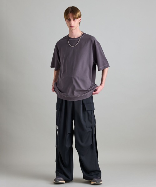 JUNRED(ジュンレッド)の「パラシュートワイドパンツ(カーゴパンツ・メンズ・ブラック/チャコールグレー・L/S/M)」の20枚目の写真