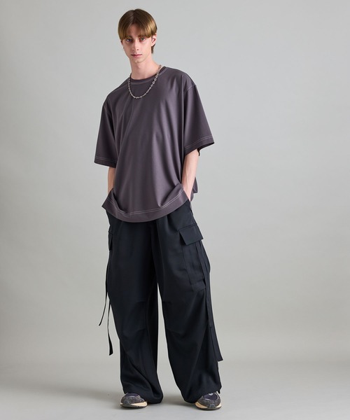 JUNRED(ジュンレッド)の「パラシュートワイドパンツ(カーゴパンツ・メンズ・ブラック/チャコールグレー・L/S/M)」の19枚目の写真