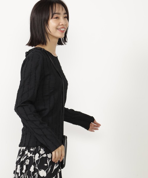 FOUND GOOD（ファウンドグッド）の「フリンジジャガードロンT（Tシャツ/カットソー・レディース・イエロー系2/ブラウン系5/アイボリー/ブラック・S/M/L）」の5枚目の写真