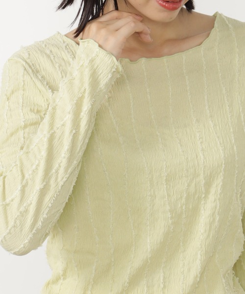 FOUND GOOD（ファウンドグッド）の「フリンジジャガードロンT（Tシャツ/カットソー・レディース・イエロー系2/ブラウン系5/アイボリー/ブラック・S/M/L）」の18枚目の写真