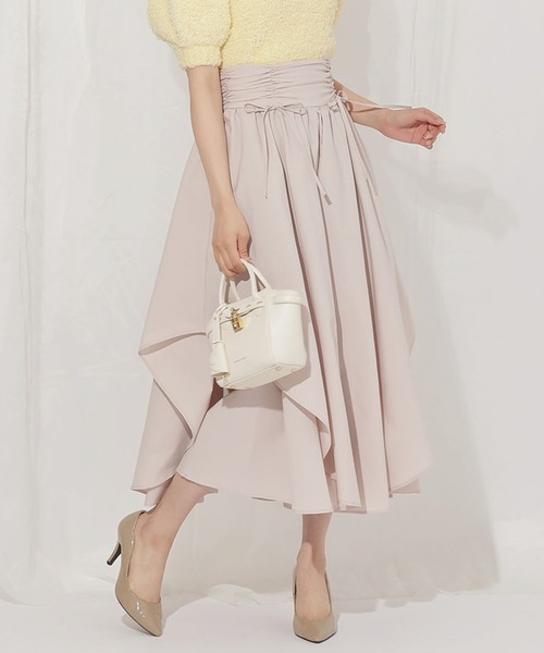 WILLSELECTION(ウィルセレクション)の「ドロスト風リボンスカート(スカート・レディース・ベージュ/ピンク/レッド/ブラック・FREE)」の2枚目の写真