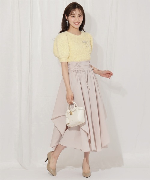 WILLSELECTION(ウィルセレクション)の「ドロスト風リボンスカート(スカート・レディース・ベージュ/ピンク/レッド/ブラック・FREE)」の5枚目の写真