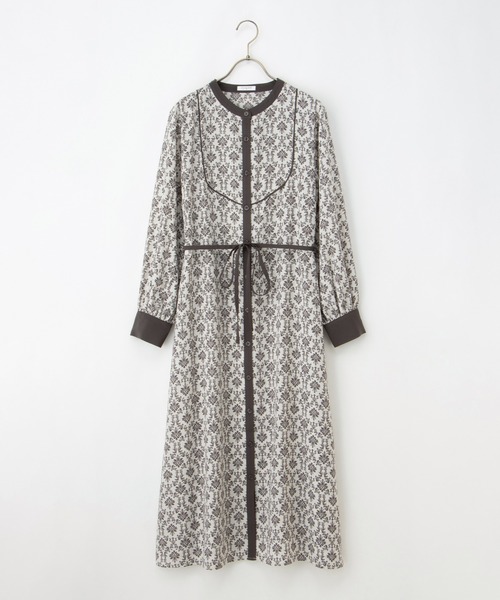 Honeys（ハニーズ）の「バンドカラーワンピース（シャツワンピース・レディース・ブラウン系/ホワイト×グレー/ボルドー・S/M/L/LL）」の22枚目の写真