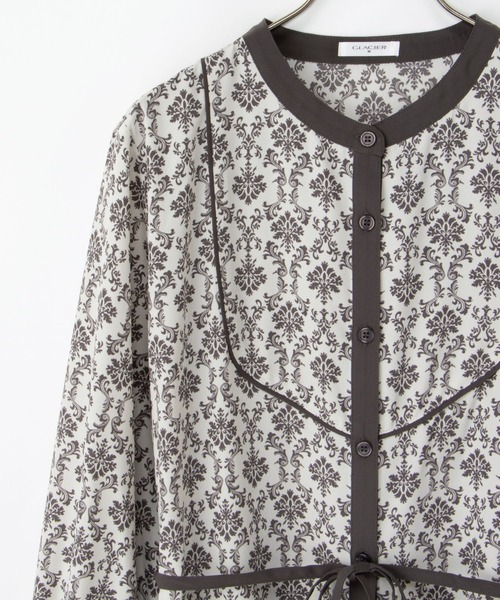 Honeys（ハニーズ）の「バンドカラーワンピース（シャツワンピース・レディース・ブラウン系/ホワイト×グレー/ボルドー・S/M/L/LL）」の21枚目の写真