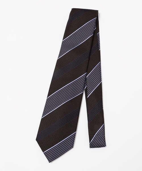 【セール】SHIPS: シルク ヘリンボーン ジャカード ストライプ ネクタイ（ネクタイ）｜SHIPS（シップス）