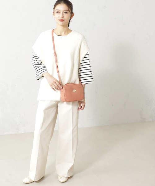 FOUND GOOD（ファウンドグッド）の「2WAYブークレニットベスト（ニット/セーター・レディース・ブラック/アイボリー/ブラウン系5・FREE）」の7枚目の写真