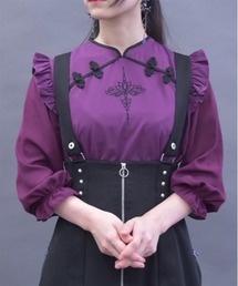 axes femme POETIQUE | ロータス刺繍チャイナブラウス(シャツ/ブラウス)