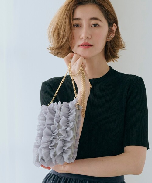 grove（グローブ）の「◆チュールティアードミニショルダー（ショルダーバッグ・レディース・ライトグレー/チャコールグレー/ブラック・00）」の3枚目の写真