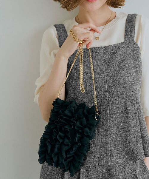 grove（グローブ）の「◆チュールティアードミニショルダー（ショルダーバッグ・レディース・ライトグレー/チャコールグレー/ブラック・00）」の2枚目の写真