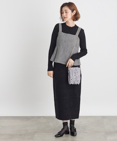 grove（グローブ）の「◆チュールティアードミニショルダー（ショルダーバッグ・レディース・ライトグレー/チャコールグレー/ブラック・00）」の6枚目の写真