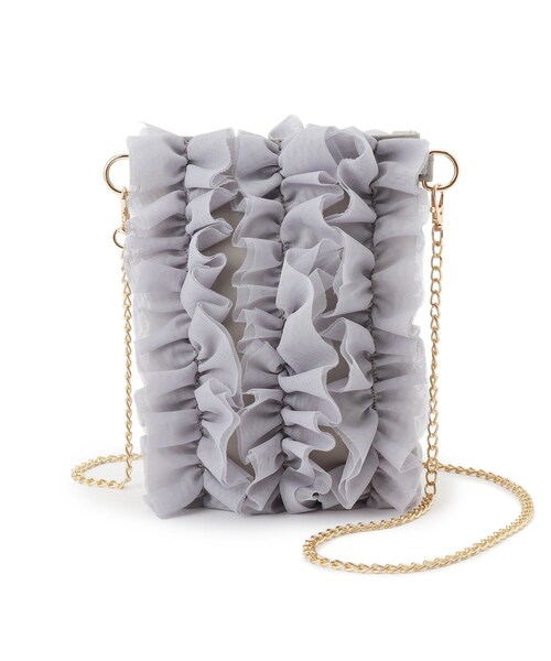 grove（グローブ）の「◆チュールティアードミニショルダー（ショルダーバッグ・レディース・ライトグレー/チャコールグレー/ブラック・00）」の12枚目の写真