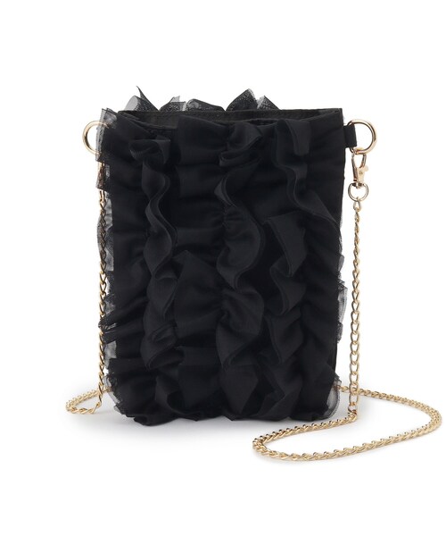 grove（グローブ）の「◆チュールティアードミニショルダー（ショルダーバッグ・レディース・ライトグレー/チャコールグレー/ブラック・00）」の13枚目の写真