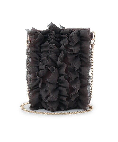 grove（グローブ）の「◆チュールティアードミニショルダー（ショルダーバッグ・レディース・ライトグレー/チャコールグレー/ブラック・00）」の16枚目の写真