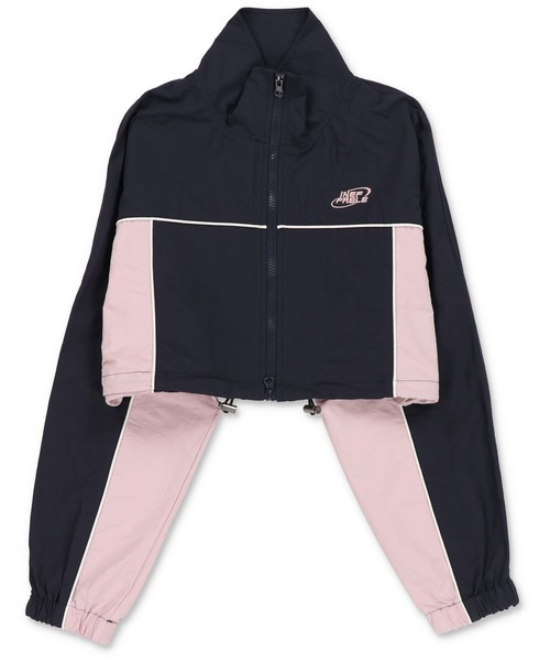 SPINNS（スピンズ）の「Wジップパイピング切替ショート丈ナイロンジャケット（ナイロンジャケット・レディース・グレー系その他/ブラック×ホワイト/ブルー系その他/ネイビー系/ブラック×ブラック・ONESIZE）」の5枚目の写真