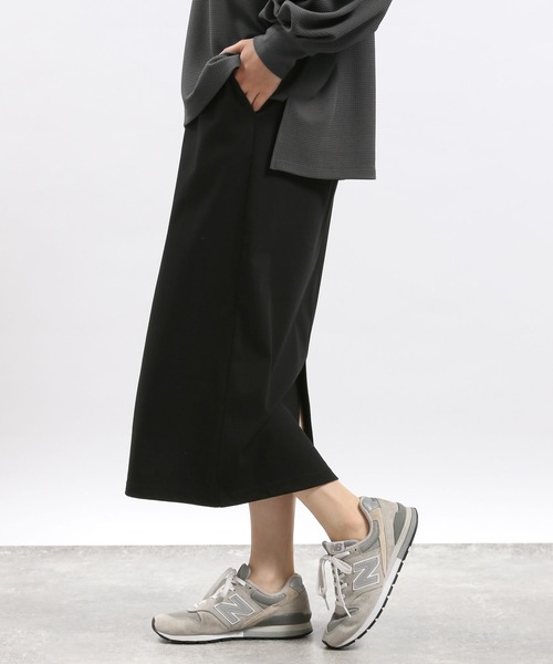 GLOBAL WORK Smile Seed Store（グローバルワーク スマイルシードストア）の「ストレッチツイルIラインスカート/116003（スカート・レディース・ブラック/グレイッシュベージュ/スミクロ・LARGE/X-LARGE/MEDIUM/SMALL）」の8枚目の写真