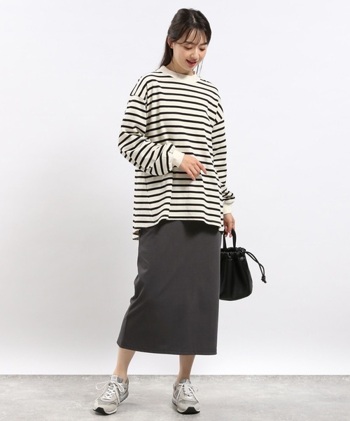 GLOBAL WORK Smile Seed Store（グローバルワーク スマイルシードストア）の「ストレッチツイルIラインスカート/116003（スカート・レディース・ブラック/グレイッシュベージュ/スミクロ・LARGE/X-LARGE/MEDIUM/SMALL）」の15枚目の写真