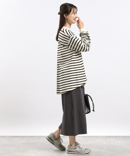 GLOBAL WORK Smile Seed Store（グローバルワーク スマイルシードストア）の「ストレッチツイルIラインスカート/116003（スカート・レディース・ブラック/グレイッシュベージュ/スミクロ・LARGE/X-LARGE/MEDIUM/SMALL）」の16枚目の写真