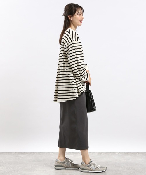 GLOBAL WORK Smile Seed Store（グローバルワーク スマイルシードストア）の「ストレッチツイルIラインスカート/116003（スカート・レディース・ブラック/グレイッシュベージュ/スミクロ・LARGE/X-LARGE/MEDIUM/SMALL）」の17枚目の写真