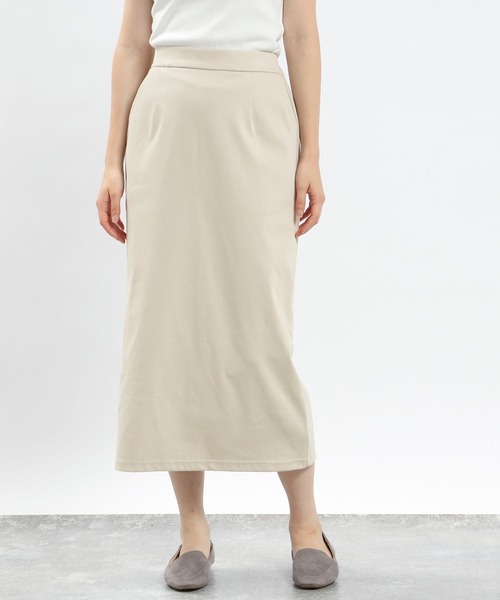 GLOBAL WORK Smile Seed Store（グローバルワーク スマイルシードストア）の「ストレッチツイルIラインスカート/116003（スカート・レディース・ブラック/グレイッシュベージュ/スミクロ・LARGE/X-LARGE/MEDIUM/SMALL）」の4枚目の写真