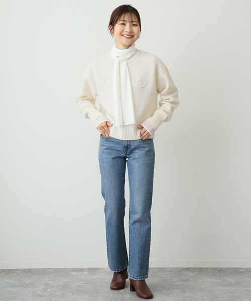 SLOBE IENA（スローブイエナ）の「《WEB限定/追加》cherie刺繍ニット（ニット/セーター・レディース・ネイビー/グレー/アイボリー・FREE）」の18枚目の写真