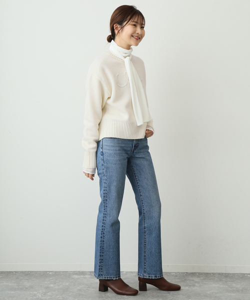 SLOBE IENA（スローブイエナ）の「《WEB限定/追加》cherie刺繍ニット（ニット/セーター・レディース・ネイビー/グレー/アイボリー・FREE）」の20枚目の写真