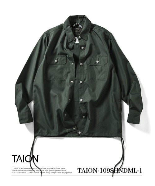 TAION（タイオン）の「【TAION(タイオン)】〈ユニセックス〉ノンダウン ミリタリー ロングスリーブシャツ（シャツ/ブラウス・メンズ・クリーム/チャコールグレー/オリーブ/ライトブラウン/ブラック/ブラウン系その他5/ダークネイビー/グリーン系その他7/ダークオリーブ/ダークグリーン系/オフホワイト/その他3/ダークグリーン/インディゴブルー/ライトインディゴブルー・XL/XS/L/M/S/2XL）」の8枚目の写真