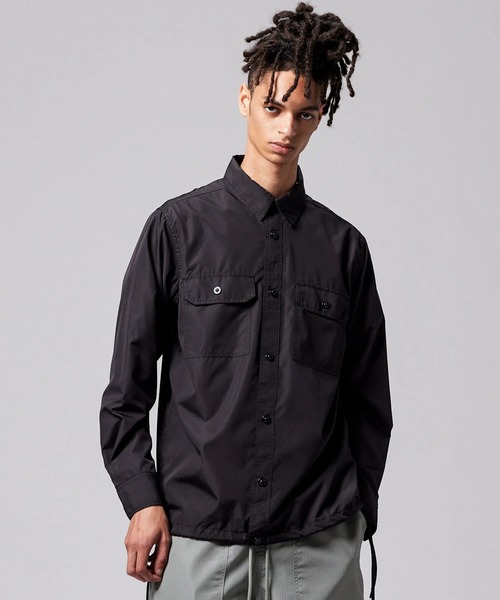 TAION（タイオン）の「【TAION(タイオン)】〈ユニセックス〉ノンダウン ミリタリー ロングスリーブシャツ（シャツ/ブラウス・メンズ・クリーム/チャコールグレー/オリーブ/ライトブラウン/ブラック/ブラウン系その他5/ダークネイビー/グリーン系その他7/ダークオリーブ/ダークグリーン系/オフホワイト/その他3/ダークグリーン/インディゴブルー/ライトインディゴブルー・XL/XS/L/M/S/2XL）」の3枚目の写真