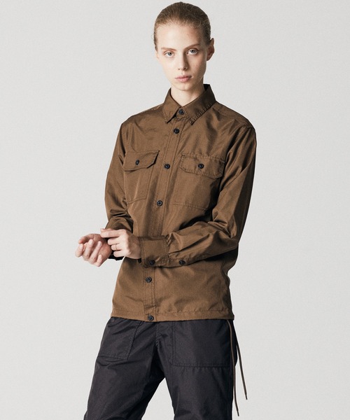TAION（タイオン）の「【TAION(タイオン)】〈ユニセックス〉ノンダウン ミリタリー ロングスリーブシャツ（シャツ/ブラウス・メンズ・クリーム/チャコールグレー/オリーブ/ライトブラウン/ブラック/ブラウン系その他5/ダークネイビー/グリーン系その他7/ダークオリーブ/ダークグリーン系/オフホワイト/その他3/ダークグリーン/インディゴブルー/ライトインディゴブルー・XL/XS/L/M/S/2XL）」の20枚目の写真