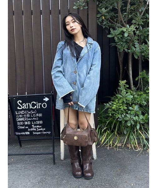 EVRIS(エヴリス)の「2WAYリブトップス(Tシャツ/カットソー・レディース・ブラック/ホワイト/ブルー・FREE)」の10枚目の写真