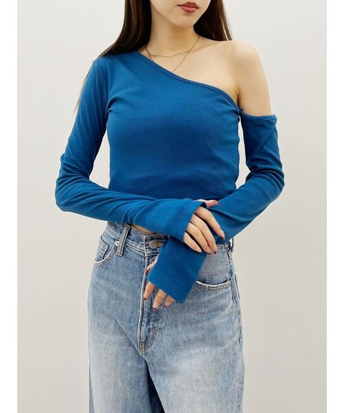 EVRIS(エヴリス)の「2WAYリブトップス(Tシャツ/カットソー・レディース・ブラック/ホワイト/ブルー・FREE)」の20枚目の写真