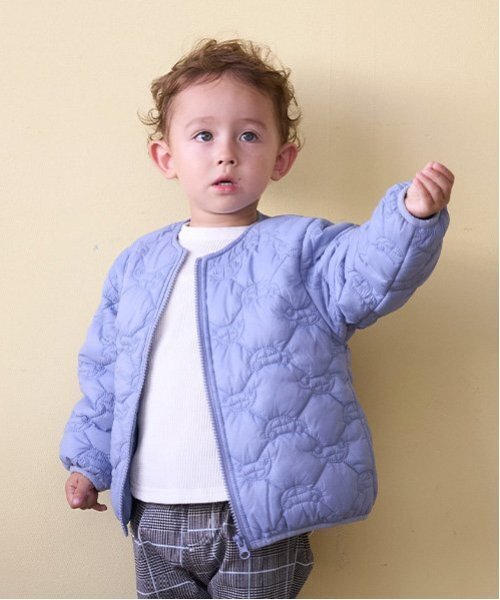 petit main（プティマイン）の「車キルティングジャケット（ノーカラージャケット・キッズ・ネイビー/ライトベージュ/ライトブルー・80ｃｍ/90cm/100cm/110cm/120cm/130cm）」の6枚目の写真