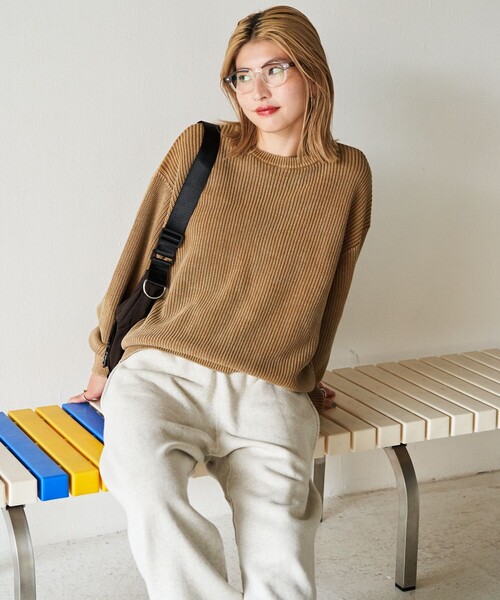 セール】限定展開 ビンテージ 加工 クルーネック ニット（ニット