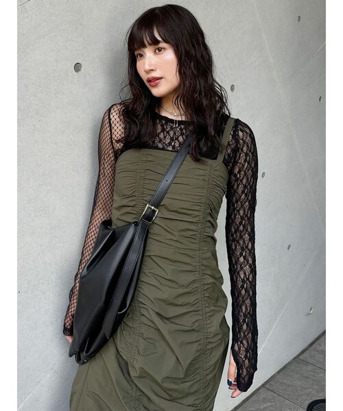 MURUA（ムルーア）の「スイッチレーストップス（Tシャツ/カットソー・レディース・ブラック/ホワイト・FREE）」の5枚目の写真