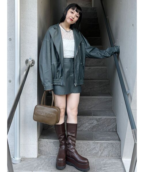 MURUA（ムルーア）の「スイッチレーストップス（Tシャツ/カットソー・レディース・ブラック/ホワイト・FREE）」の14枚目の写真