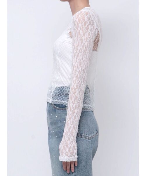 MURUA（ムルーア）の「スイッチレーストップス（Tシャツ/カットソー・レディース・ブラック/ホワイト・FREE）」の19枚目の写真