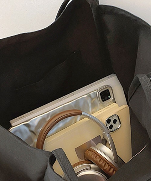 Futier land（フューティアランド）の「大容量リボン刺繍キャンバストートバッグ（トートバッグ・レディース・グレー/ブラック/ピンク・FREE）」の22枚目の写真