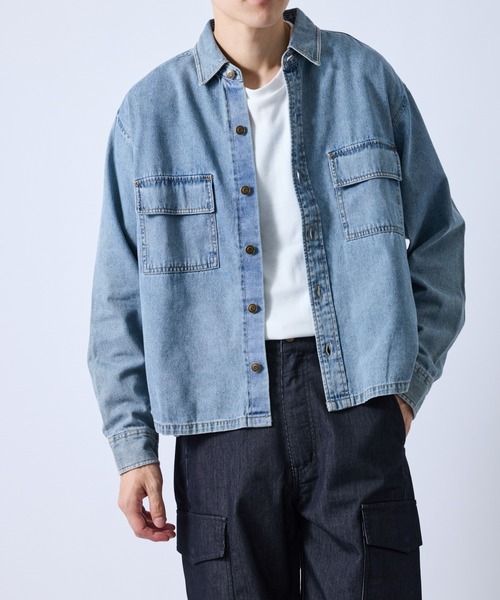 j.n.r.d（ジェー・エヌ・アール・ディー）の「デニムシャツ（シャツ/ブラウス・メンズ・ブラック/ブルー系その他6/ネイビー・M/L）」の18枚目の写真