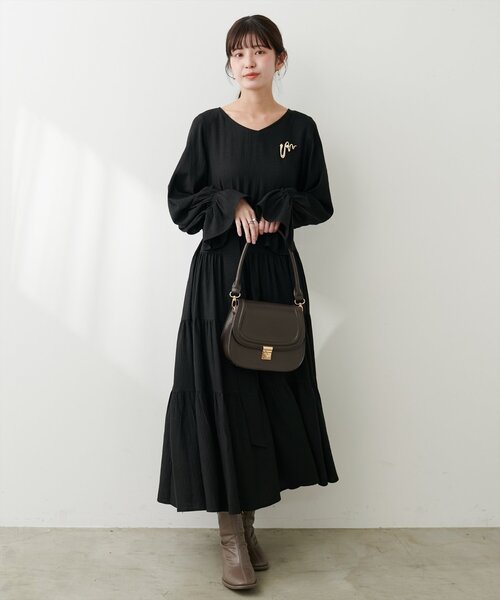 セール】【mamamo】キャンディスリーブティアードワンピース