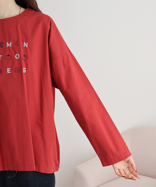 ブラウス シャツ EMAGO しりとり刺繍ブラウス レディース EMAGO しりとり刺繍ﾌﾞﾗｳｽ（シャツ/ブラウス）｜Emago（イマゴ