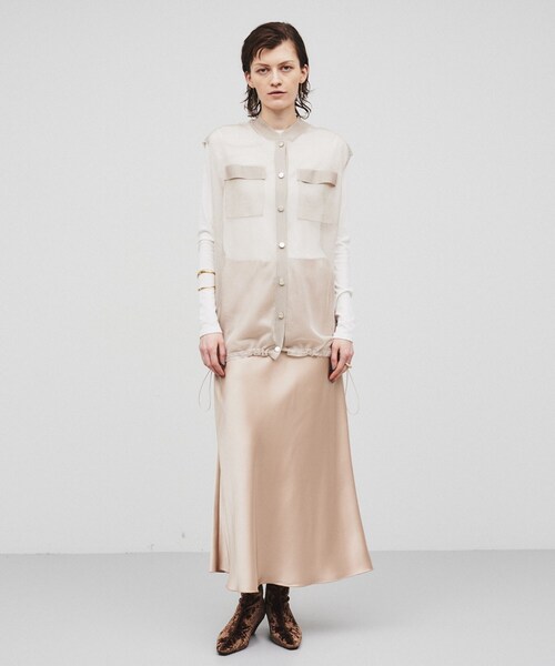 cloenc（クロエンス）の「◆【手洗い可】サテンマーメイドスカート（スカート・レディース・ダークグレー/ベージュ/ライトブルー・01/02/03）」の13枚目の写真