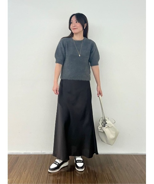 cloenc（クロエンス）の「◆【手洗い可】サテンマーメイドスカート（スカート・レディース・ダークグレー/ベージュ/ライトブルー・01/02/03）」の7枚目の写真