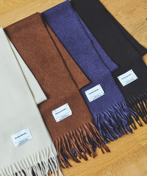 BEAMS ザイノウエブラザーズ アルパカ ソリッドマフラー 35x180 MEN
