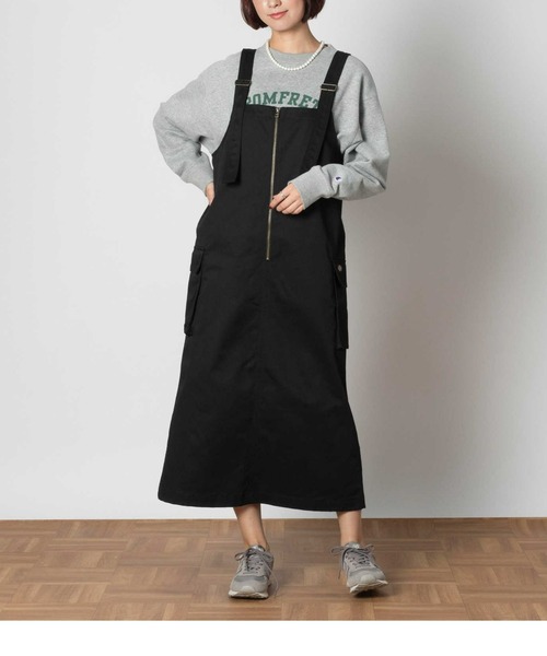 Dickies（ディッキーズ）の「【Dickies】TCジャンパースカート（サロペット/オーバーオール・レディース・ブラック/ベージュ・M/L）」の2枚目の写真