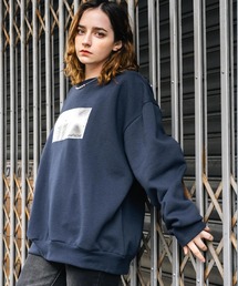 Rocky Monroe | オーバーサイズ裏起毛箔プリントスウェットトレーナー(スウェット)